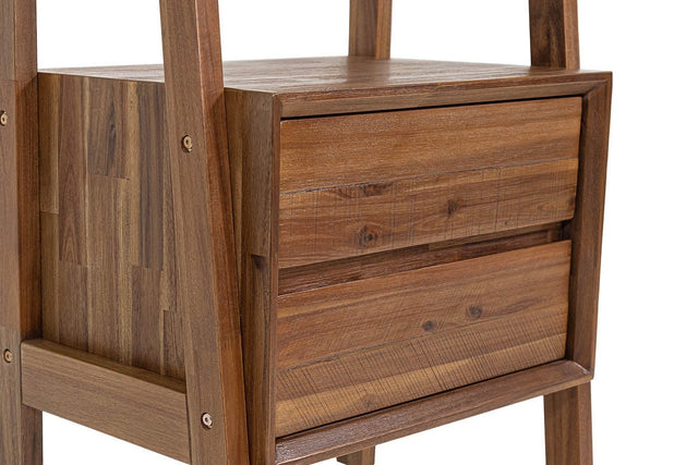Keaton Acacia Modular Bookcase - Steel-Brushed Acacia
