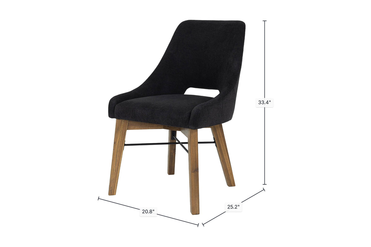 Keaton dining chair dimensions: 20.8 in wide, 25.2 in deep, 33.4 in high