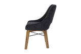 Keaton Graphite Grey dining chair, side view
