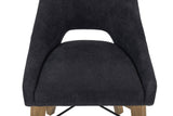 Close-up of the Keaton padded seat and curved back cut-out