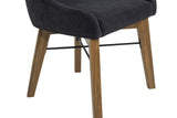 Keaton dining chair acacia legs and metal crossbar, close-up
