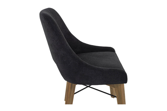 Keaton Curved Fabric Dining Chair (Set of 2) - Curved Wraparound Back