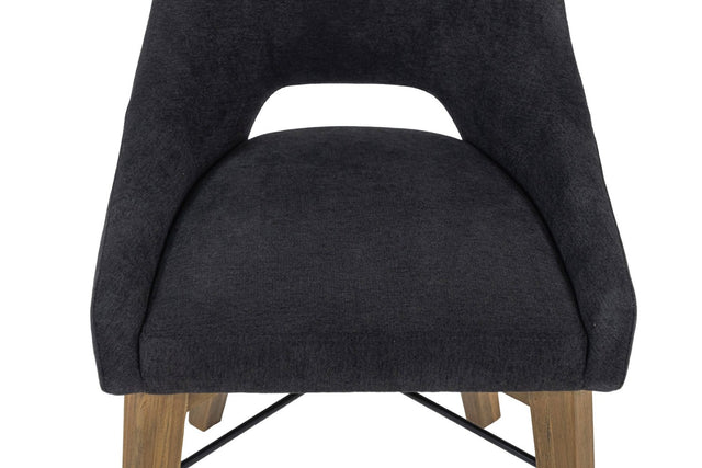 Keaton Curved Fabric Dining Chair (Set of 2) - Padded Seat