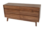 Keaton 6-drawer dresser in steel-brushed acacia, Warm Pecan