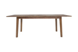 Keaton dining table at 86 in with one butterfly leaf in place, front view