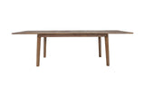 Keaton dining table fully extended to 102.4 in, front view