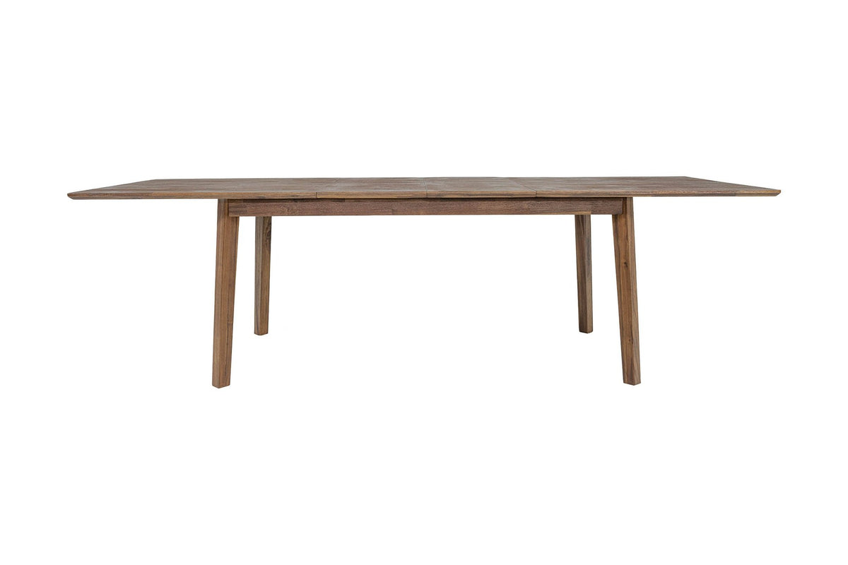 Keaton dining table fully extended to 102.4 in, front view