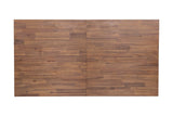 Top view of the Keaton dining table showing solid acacia staves