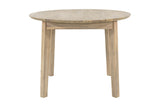 Keaton solid acacia round dining table in Light Driftwood, front view