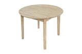 Keaton round acacia dining table in Light Driftwood, high-angle view of the top