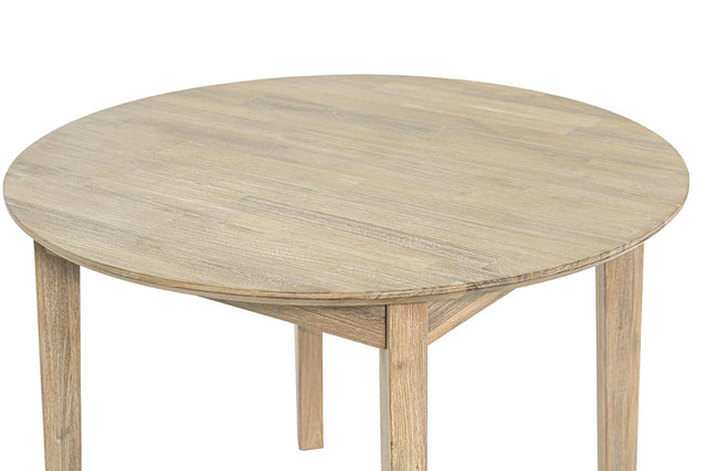 Keaton Solid Acacia Round Dining Table - Light Driftwood Finish