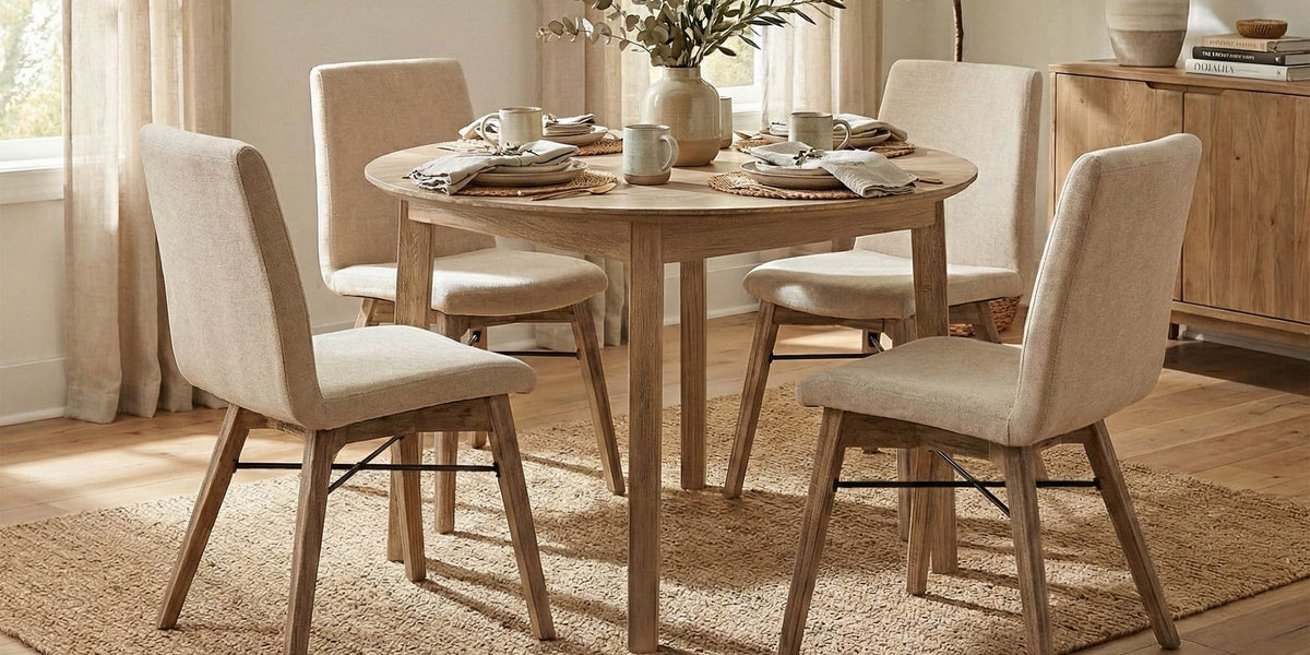 Keaton Solid Acacia Round Dining Table