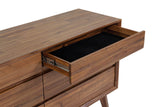 Keaton dresser top drawer open on its ball-bearing glide