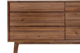 Keaton drawer fronts in Warm Pecan with visible acacia grain