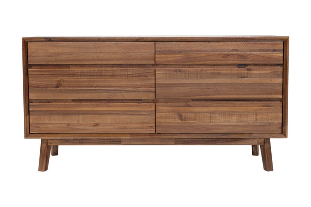 Keaton Wood 6-Drawer Dresser - Six Wide Drawers