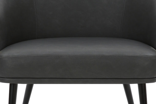 Kenna Vintage Faux Leather Barrel Accent Chair - Cushioned Bucket Seat