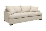 Kingsley performance fabric queen sofa bed in Sand, three-quarter view