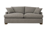 Kingsley performance fabric queen sofa bed in Pepper Grey, front view