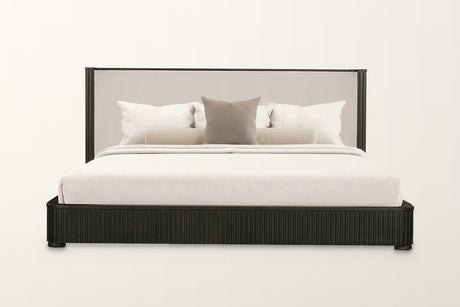 Laffery Luxury Chanel Detail Platform Bed - Espresso