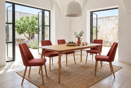 Larino Metal Crossbar Oak Dining Table