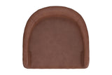 Top view of the Lark stool's saddle faux leather seat and back