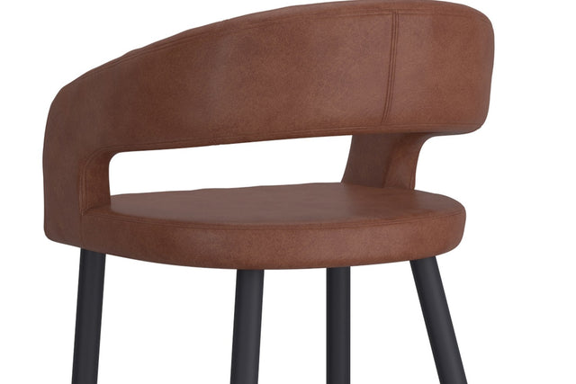 Lark Faux Leather Counter Stool (Set of 2) - Open Curved Back