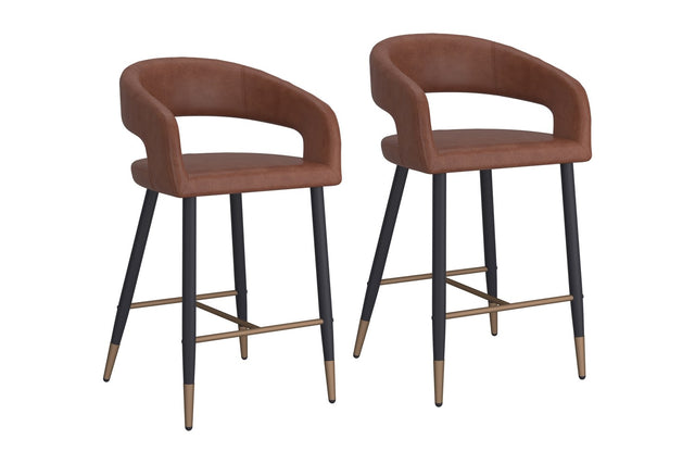 Lark Faux Leather Counter Stool (Set of 2) - 26-Inch Counter Height