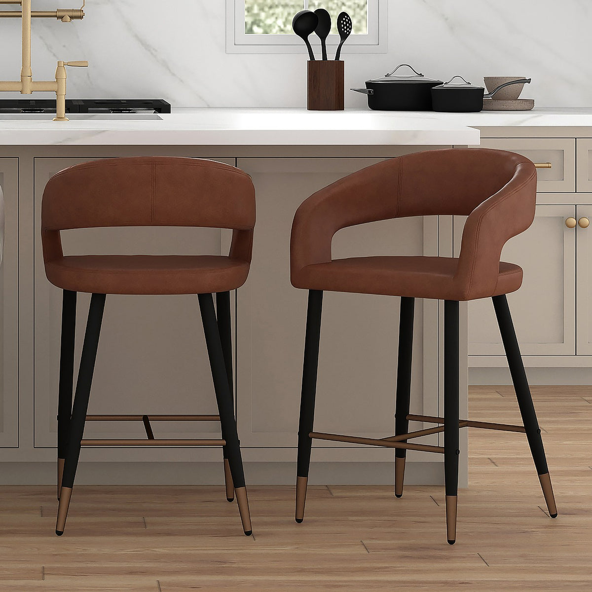 Lark Faux Leather Counter Stool (Set of 2)