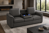 Valencia Laurent Leather Sofa With Console