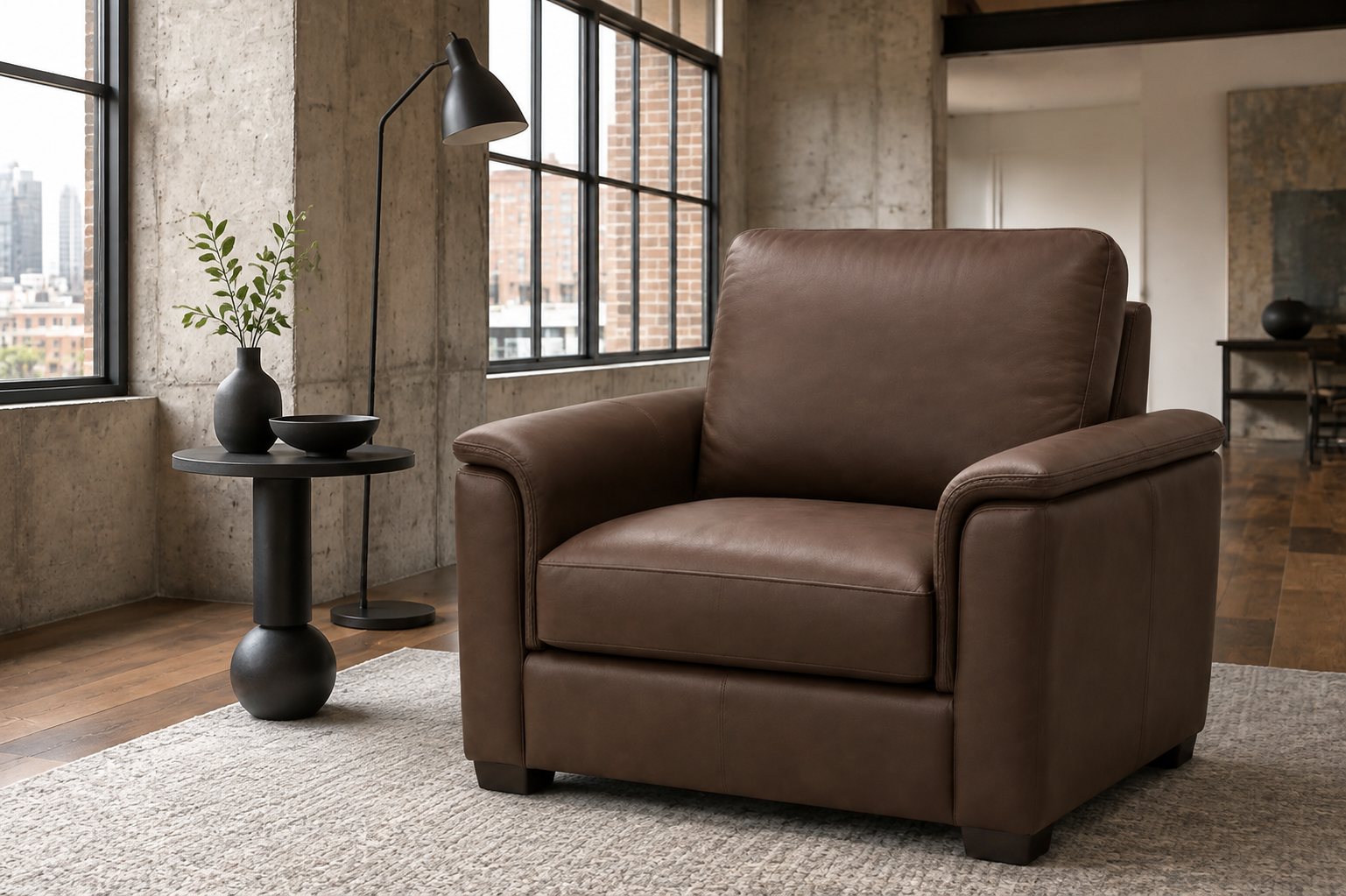 Valencia Laurent Leather Accent Chair