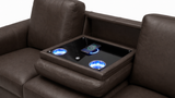 Valencia Laurent Leather Sofa With Console