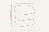 Lavagna dimensions: 17.5 in wide, 17.5 in deep and 17.5 in high