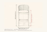 Lazise dimensions: 20.50 in wide, 36.25 in high, seat height 27 in, 22.50 in deep, seat 19 x 20.5 in