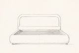 Pencil drawing of the Lerici bed traced from the front view