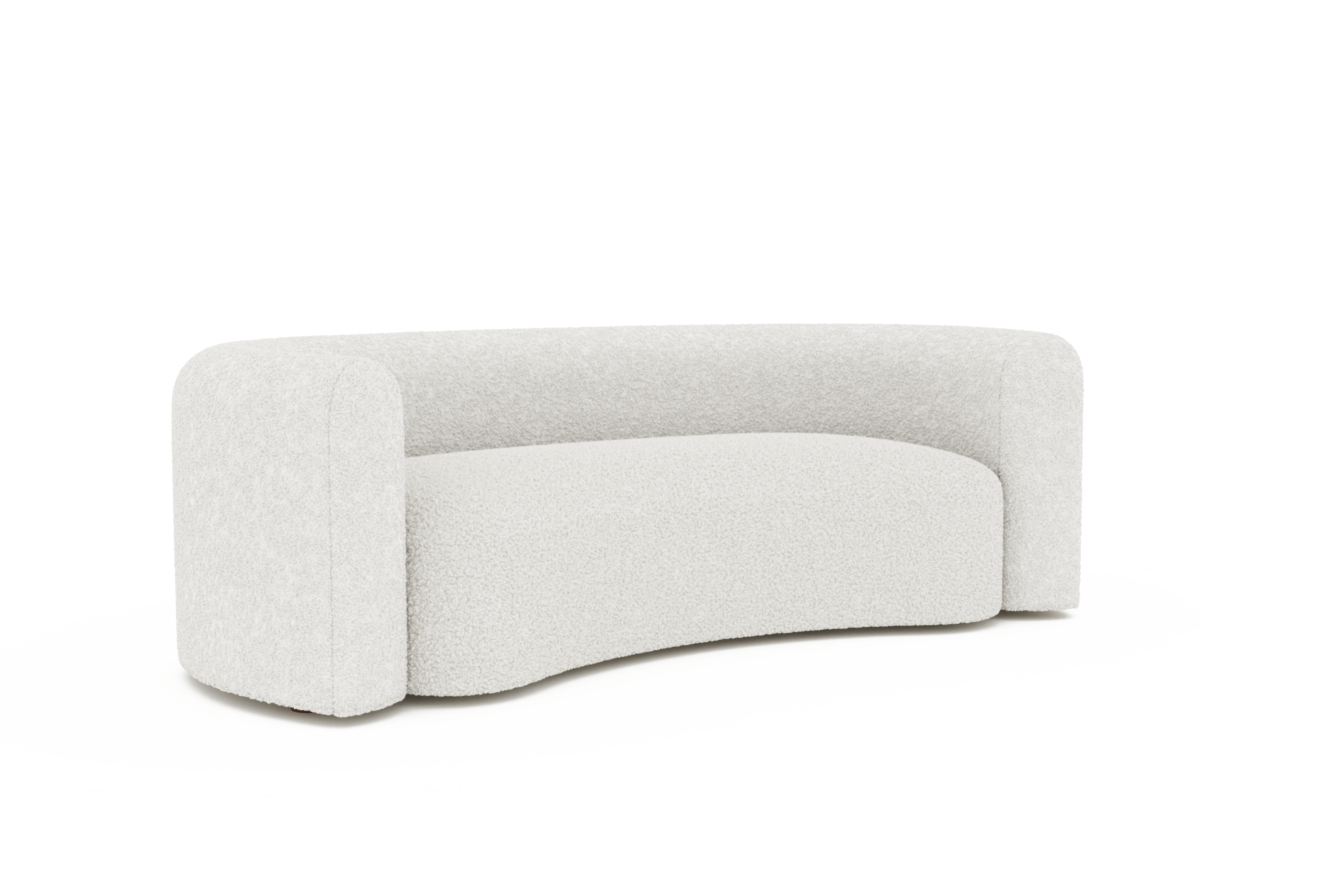 Valencia Letizia Curved Boucle Sofa, Cream White