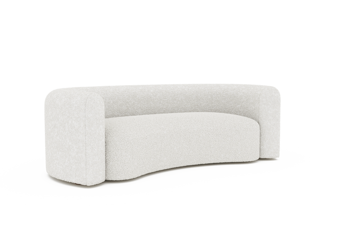 Valencia Letizia Curved Boucle Sofa, Cream White