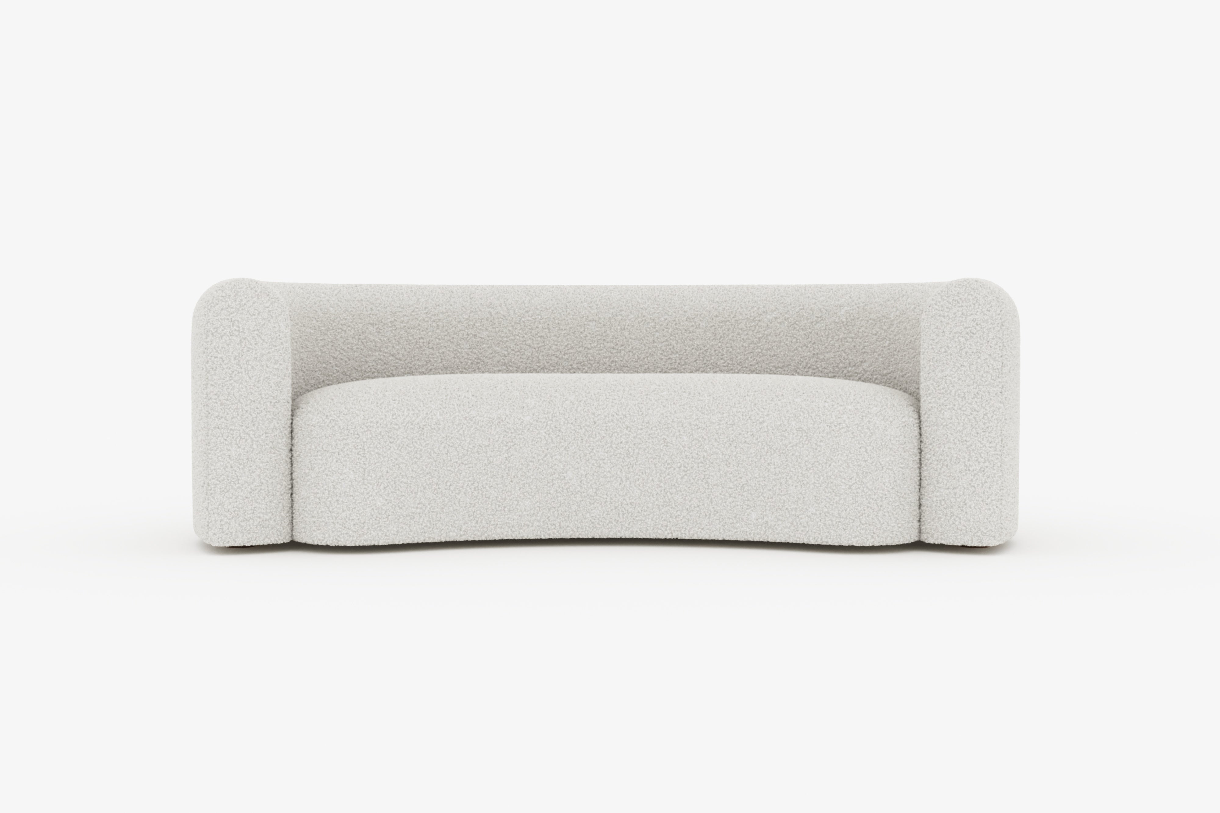 Valencia Letizia Curved Boucle Sofa, Cream White