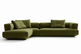 Levi Velvet Fabric Chaise Sectional Sofa