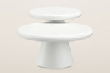 Levico coffee tables from the front: the small table's top above and behind the large low top
