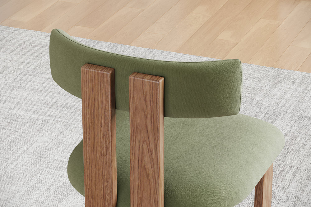 Valencia Carlo Faux Mohair Velvet Dining Chair, Green