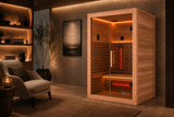 Valencia Aura™ 2-Person Full Spectrum Low-EMF Infrared Sauna | Unvarnished Canadian Red Cedar