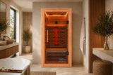 Valencia Aura™ 1-Person Full Spectrum Low-EMF Infrared Sauna | Unvarnished Canadian Red Cedar