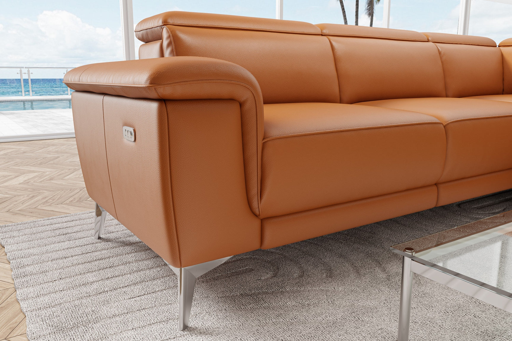 Pista Leather Reclining Sectional Sofa