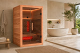 Valencia Aura™ 2-Person Full Spectrum Low-EMF Infrared Sauna | Unvarnished Canadian Red Cedar