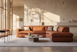 Clara Distressed Leather Recliner Sectional Sofa