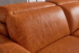 Elodie Distressed Italian Aniline Leather Dual Recliner Sofa