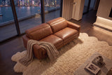 Elodie Distressed Italian Aniline Leather Dual Recliner Sofa