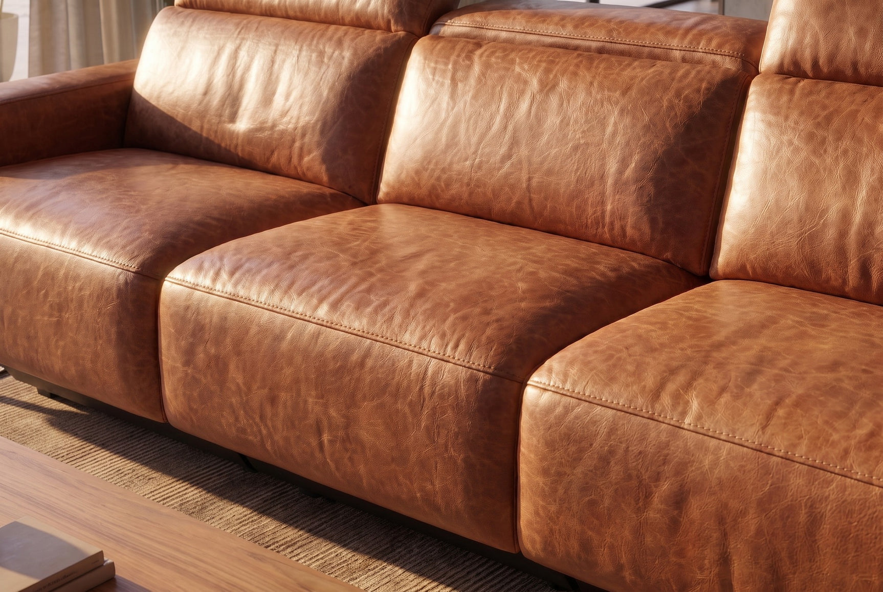 Melania Distressed Leather Recliner Sofa