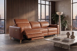 Elodie Distressed Italian Aniline Leather Dual Recliner Sofa