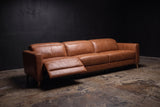 Elodie Distressed Italian Aniline Leather Dual Recliner Sofa
